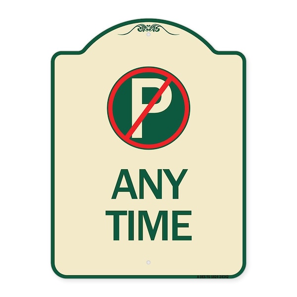 Signmission Anytime No Parking Symbol Heavy-Gauge Aluminum Architectural Sign, 24" x 18", TG-1824-24342 A-DES-TG-1824-24342 - main